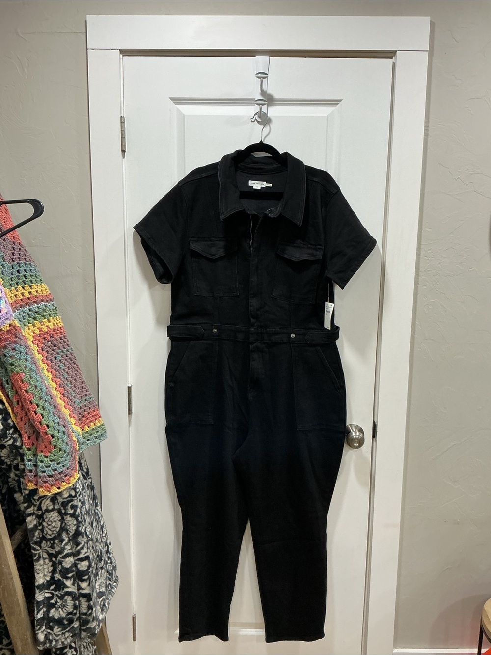 New with tags Good American black denim jumpsuit size 3XL